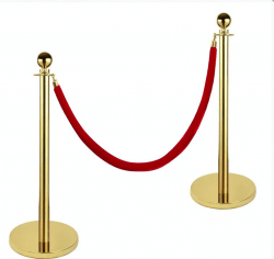 Stanchions Gold with Red Rope