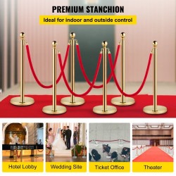 Crowd Control Stanchions with Velvet Red Rope