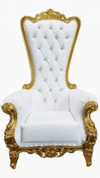 White and Gold Throne Chair