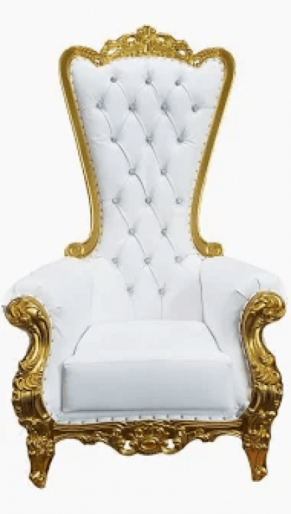White and Gold Throne Chair