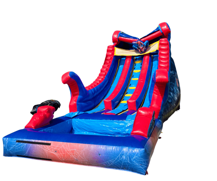 Spider Man Dual Lane Waterslide 20ft with a pool #16